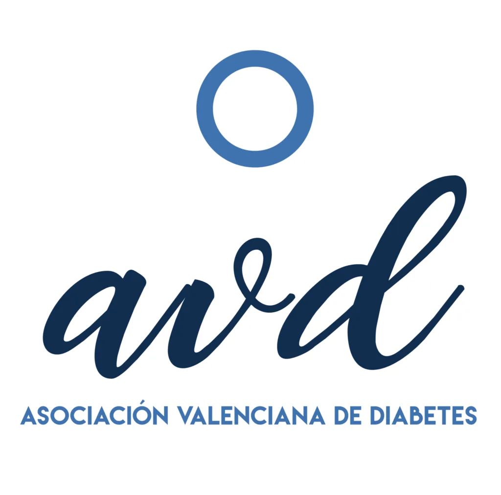 Logotipo de la Asociación Valenciana de Diabetes (AVD) en tonos azules, entidad colaboradora de Clínica EPP.